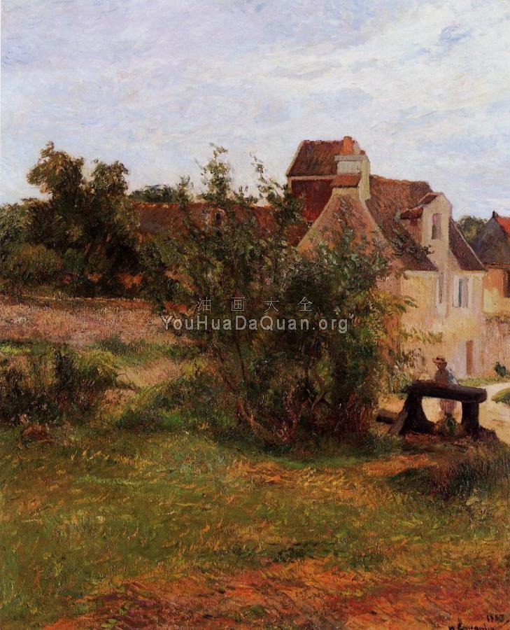 Osny, the Gate, Busagny Farm - 保罗·高更